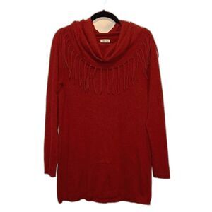Tasha Polizzi fringe tunic sweater cotton size small